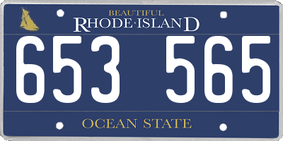 RI license plate 653565