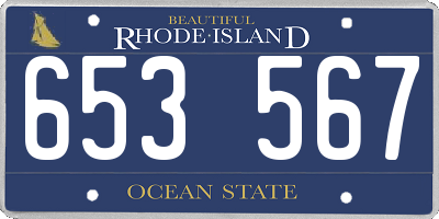 RI license plate 653567
