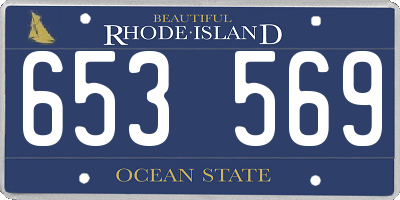 RI license plate 653569