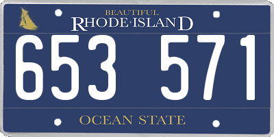 RI license plate 653571