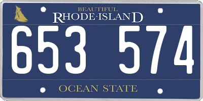 RI license plate 653574
