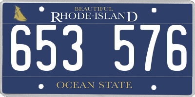RI license plate 653576