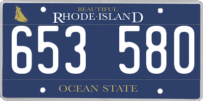 RI license plate 653580