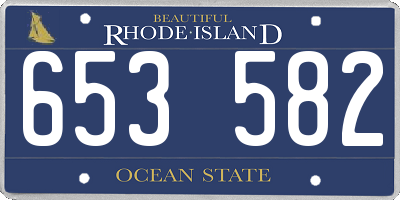 RI license plate 653582