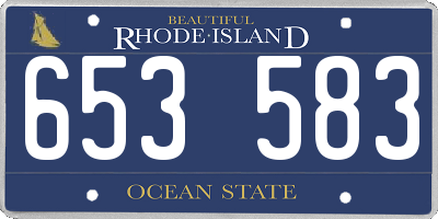 RI license plate 653583