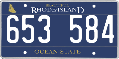RI license plate 653584
