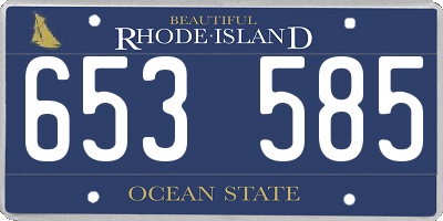 RI license plate 653585