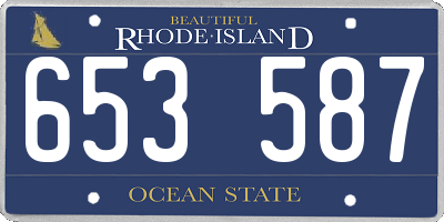 RI license plate 653587