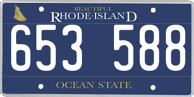 RI license plate 653588