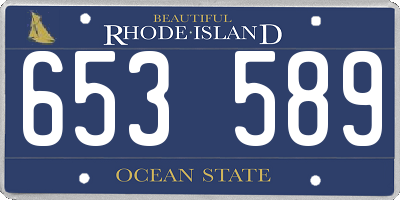 RI license plate 653589