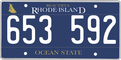 RI license plate 653592