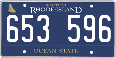 RI license plate 653596
