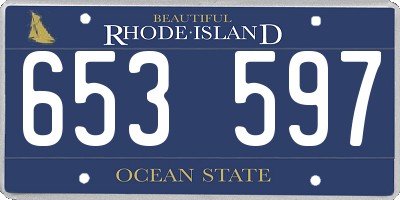 RI license plate 653597