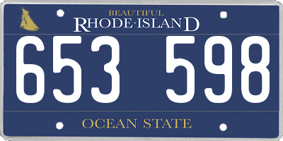 RI license plate 653598
