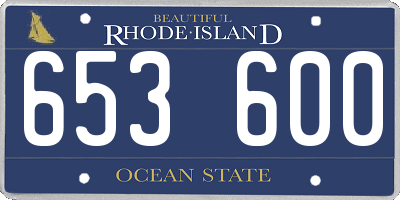 RI license plate 653600