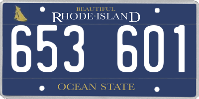 RI license plate 653601