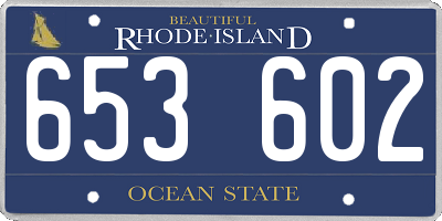RI license plate 653602