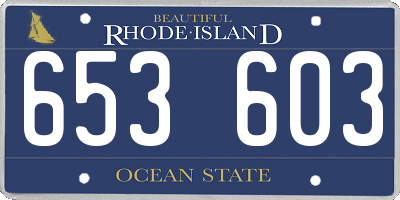 RI license plate 653603