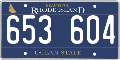 RI license plate 653604