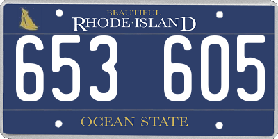 RI license plate 653605