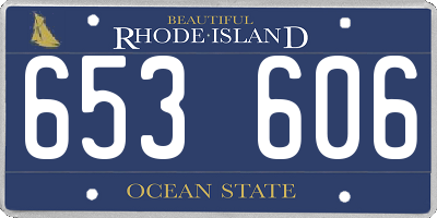 RI license plate 653606