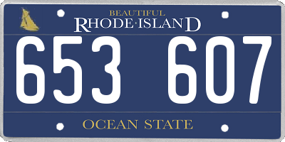 RI license plate 653607