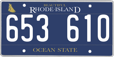 RI license plate 653610