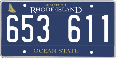 RI license plate 653611