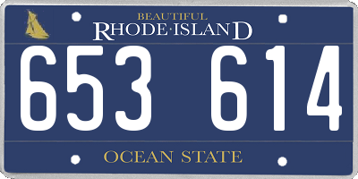 RI license plate 653614