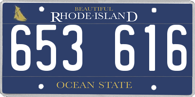 RI license plate 653616