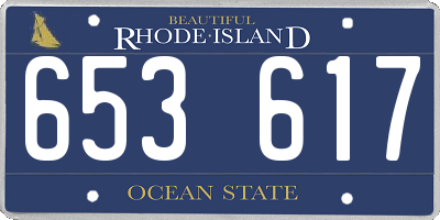 RI license plate 653617