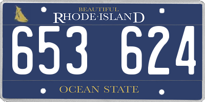 RI license plate 653624