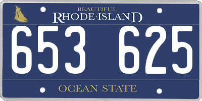 RI license plate 653625