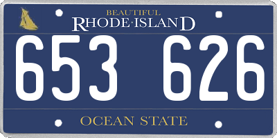 RI license plate 653626