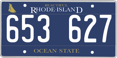 RI license plate 653627