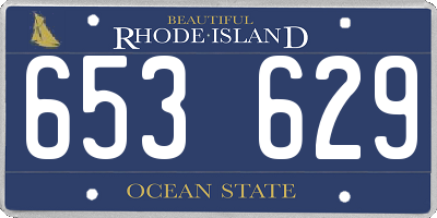 RI license plate 653629