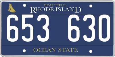 RI license plate 653630