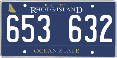 RI license plate 653632