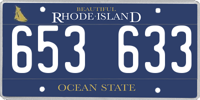 RI license plate 653633