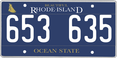 RI license plate 653635