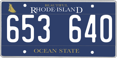 RI license plate 653640