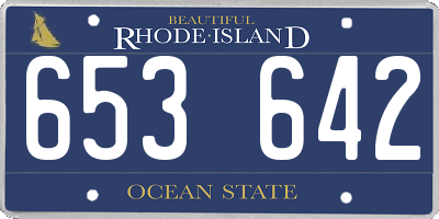 RI license plate 653642