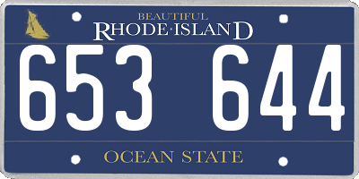 RI license plate 653644
