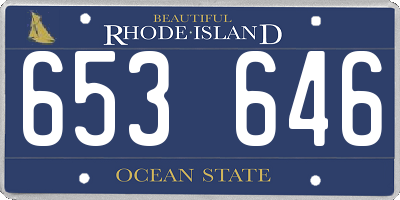 RI license plate 653646