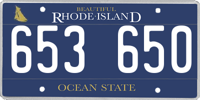 RI license plate 653650