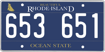 RI license plate 653651