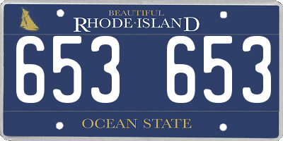 RI license plate 653653