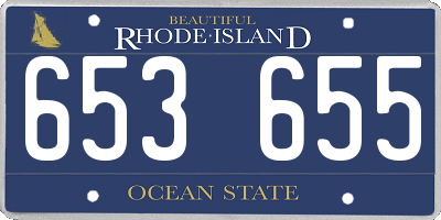 RI license plate 653655