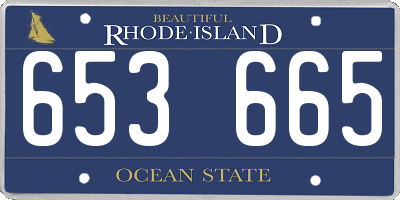RI license plate 653665