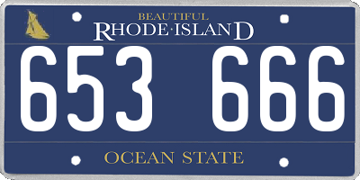 RI license plate 653666